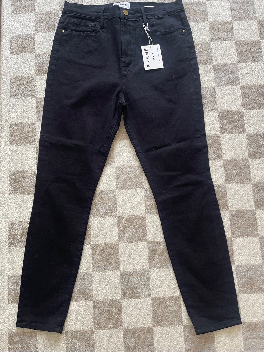 Frame Denim Women's Skinny High-Rise Jeans in Black